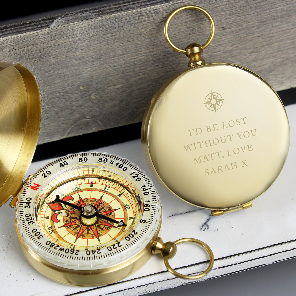 Personalised Free Text Keepsake Compass - Buy Keepsakes at GiftMasters.co.uk