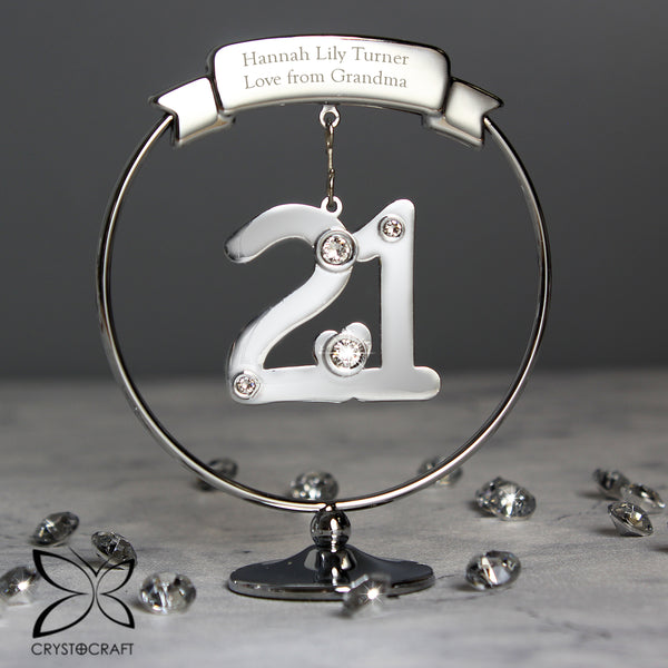 Personalised Crystocraft 21st Celebration Ornament