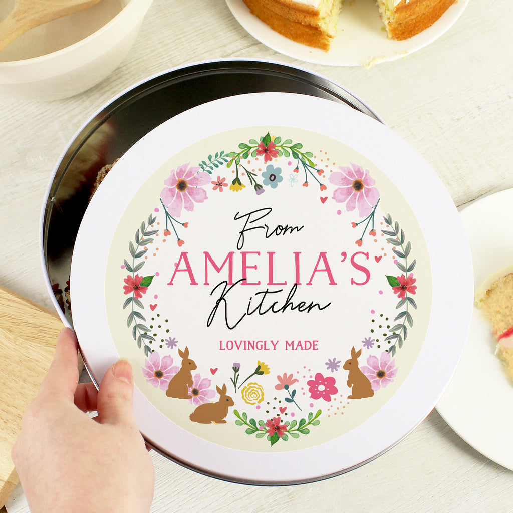 Personalised Easter Cake Tin - Buy Kitchen, Baking & Dining Gifts at GiftMasters.co.uk