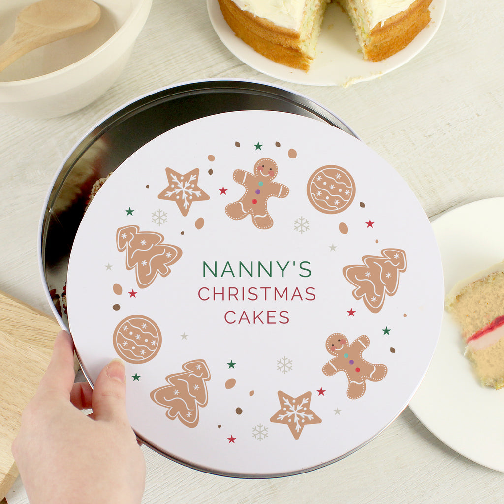 Personalised Christmas Cookies Cake Tin - Buy Kitchen, Baking & Dining Gifts at GiftMasters.co.uk