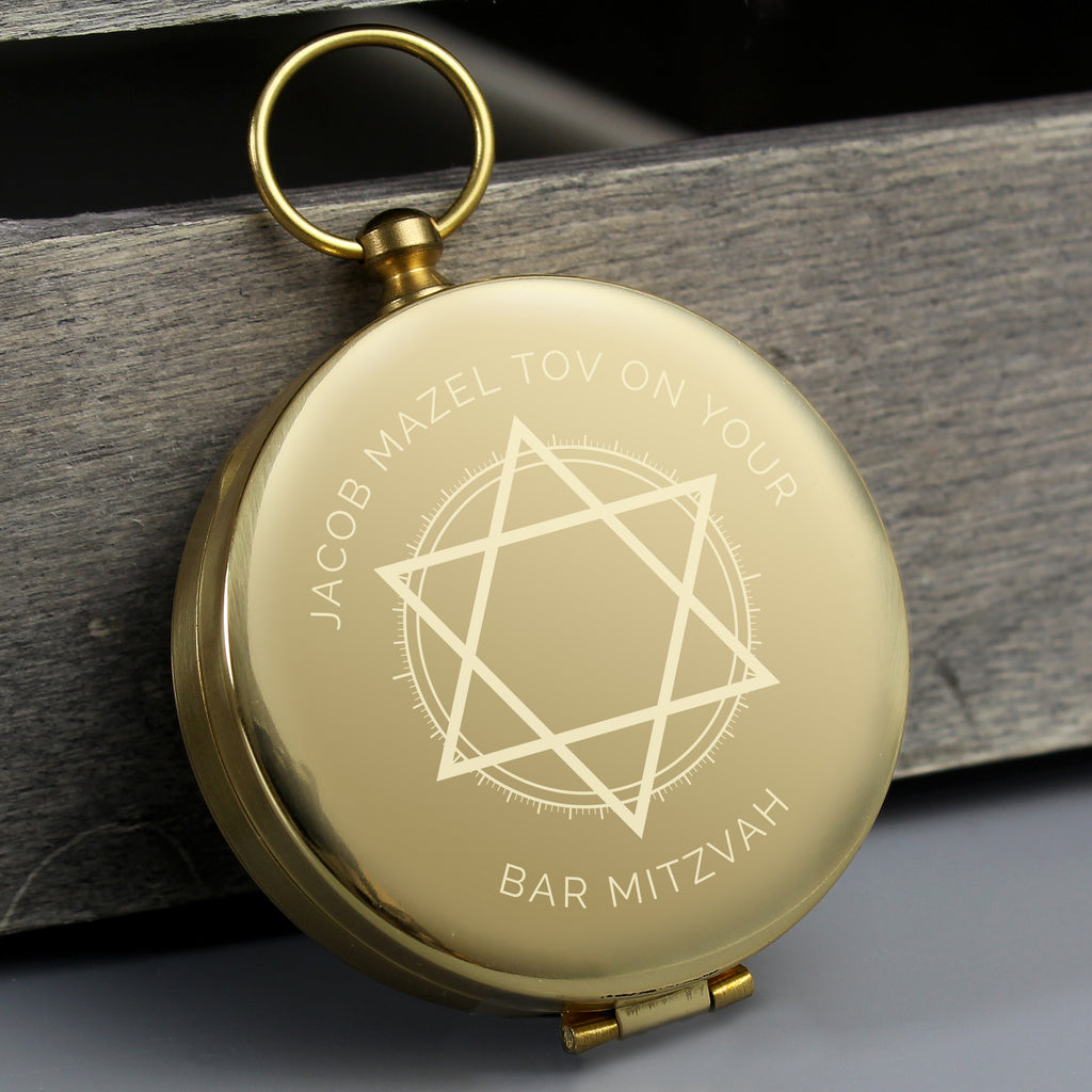 Personalised Bar and Bat Mitzvah Keepsake Compass - Buy Keepsakes at GiftMasters.co.uk