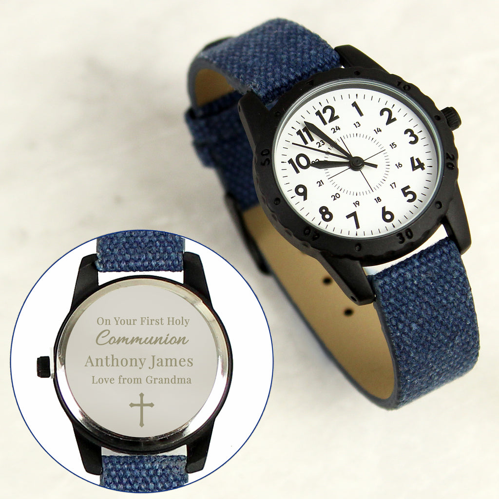 Personalised Holy Communion/Christening Blue Watch - Buy Jewellery at GiftMasters.co.uk