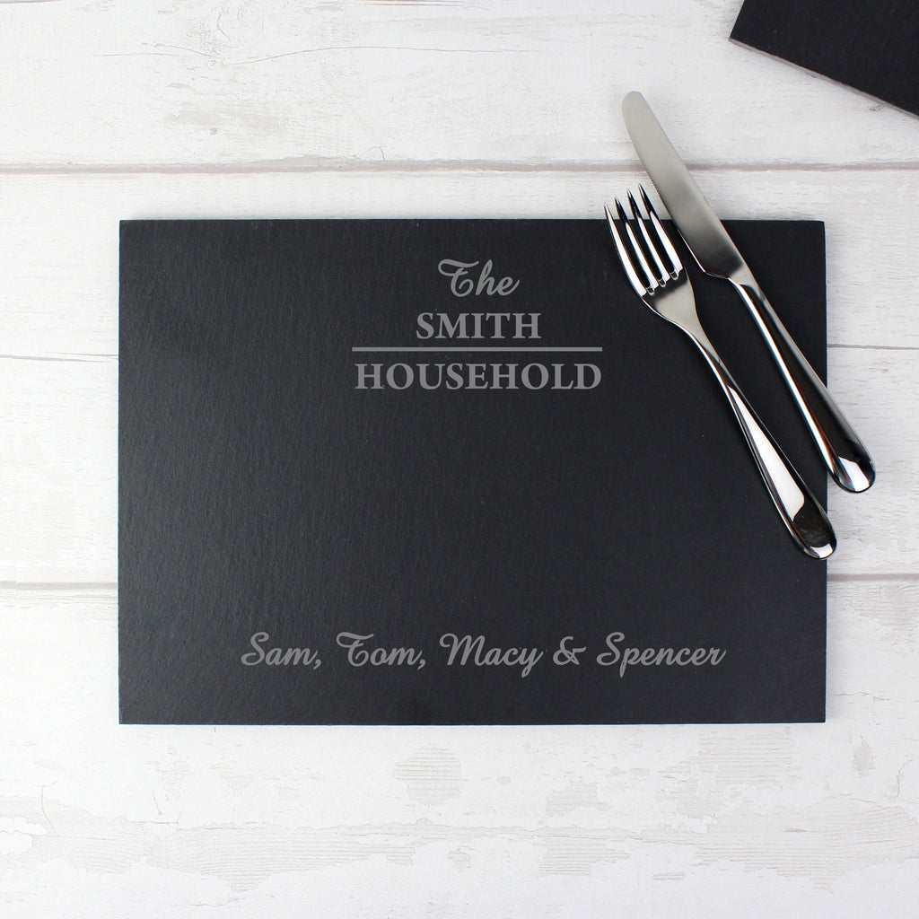 Personalised Family Slate Placemat - Buy Kitchen, Baking & Dining Gifts at GiftMasters.co.uk