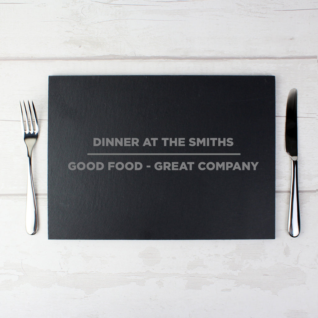 Personalised Classic Slate Rectangle Placemat - Buy Kitchen, Baking & Dining Gifts at GiftMasters.co.uk