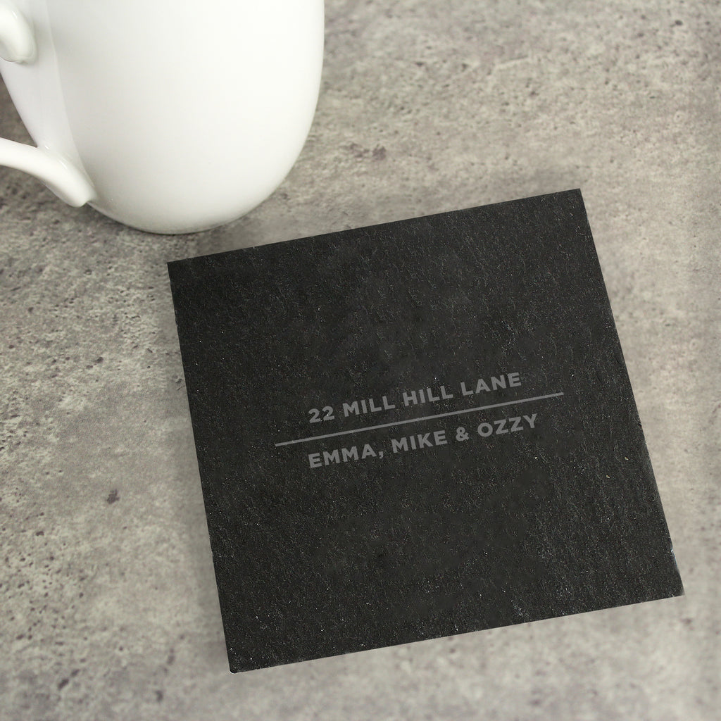 Personalised Classic Single Slate Coaster - Buy Kitchen, Baking & Dining Gifts at GiftMasters.co.uk