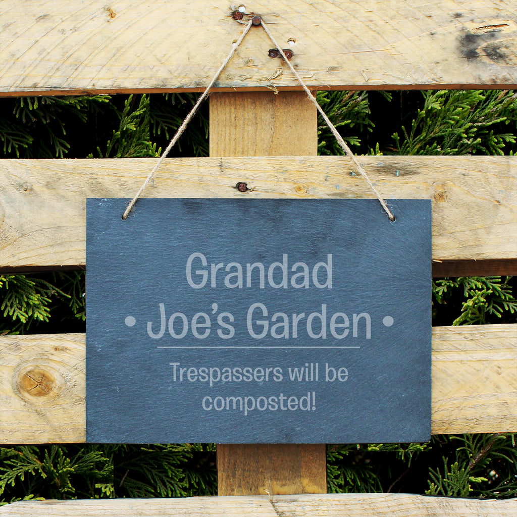 Personalised Large Hanging Slate Sign - Buy Hanging Decorations & Signs at GiftMasters.co.uk