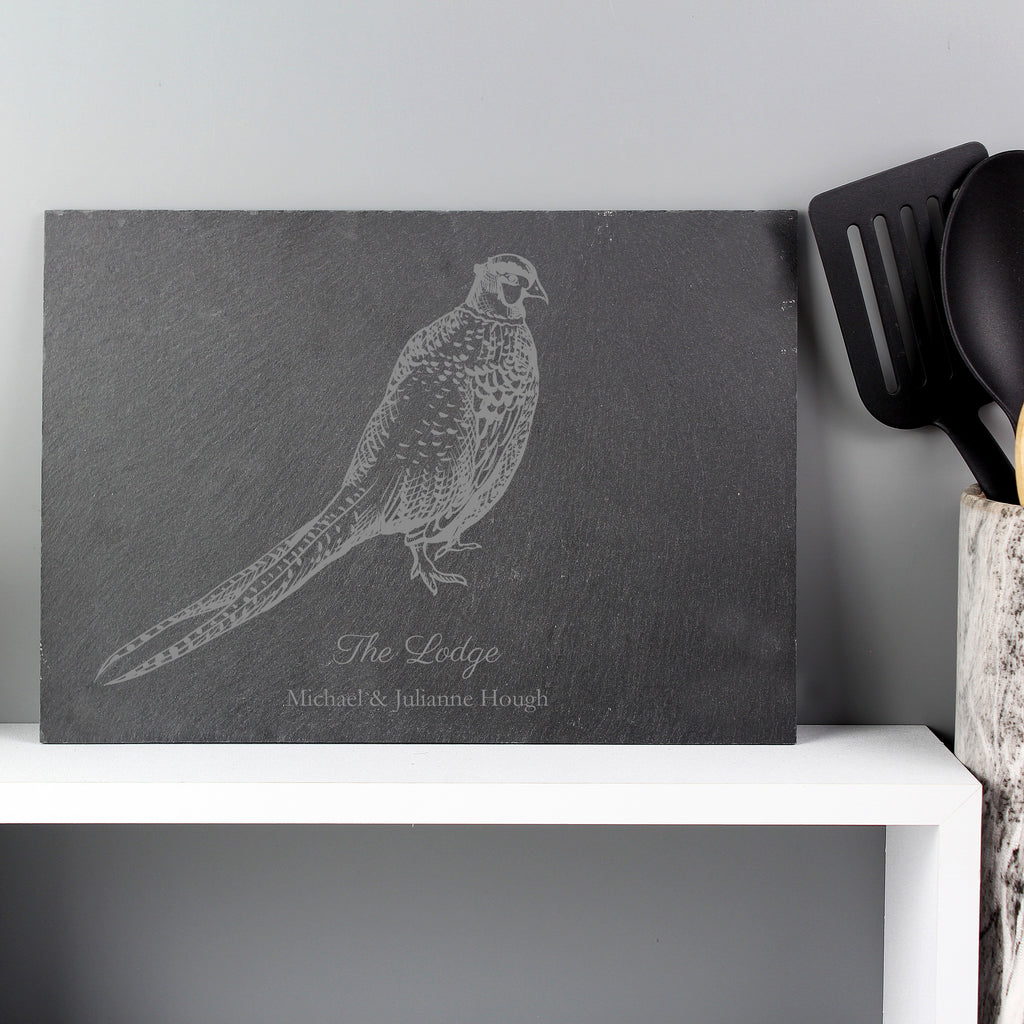 Personalised Pheasant Slate Placemat - Buy Slate at GiftMasters.co.uk