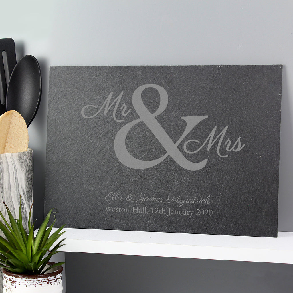 Personalised Mr & Mrs Slate Placemat - Buy Slate at GiftMasters.co.uk
