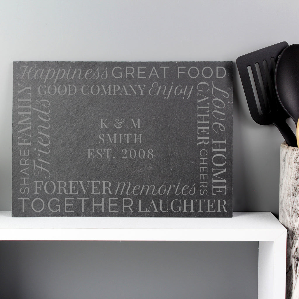 Personalised 'Together' Slate Placemat - Buy Slate at GiftMasters.co.uk
