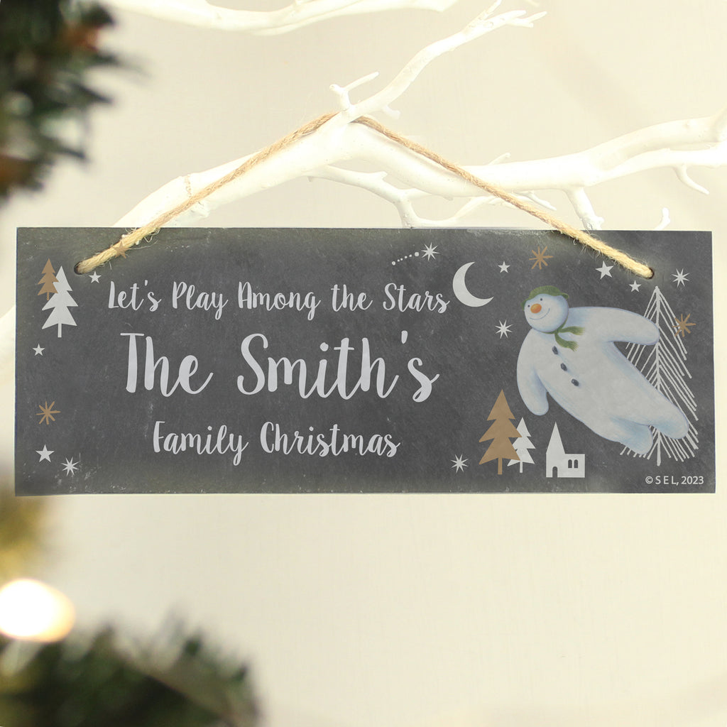 Personalised The Snowman Magical Adventure Hanging Slate Plaque - Buy Christmas Decorations at GiftMasters.co.uk