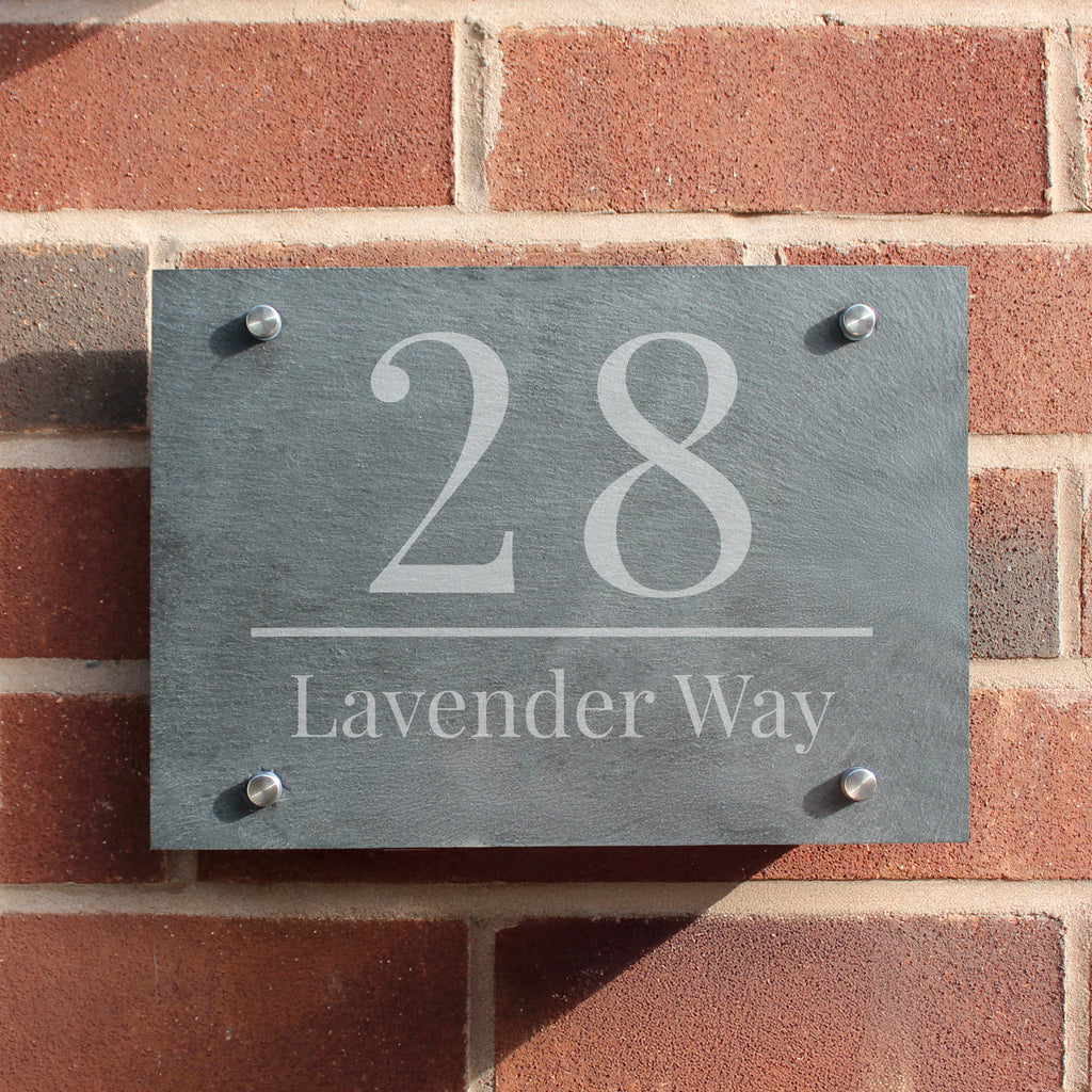 Personalised Large Number Slate House Sign - Buy Hanging Decorations & Signs at GiftMasters.co.uk