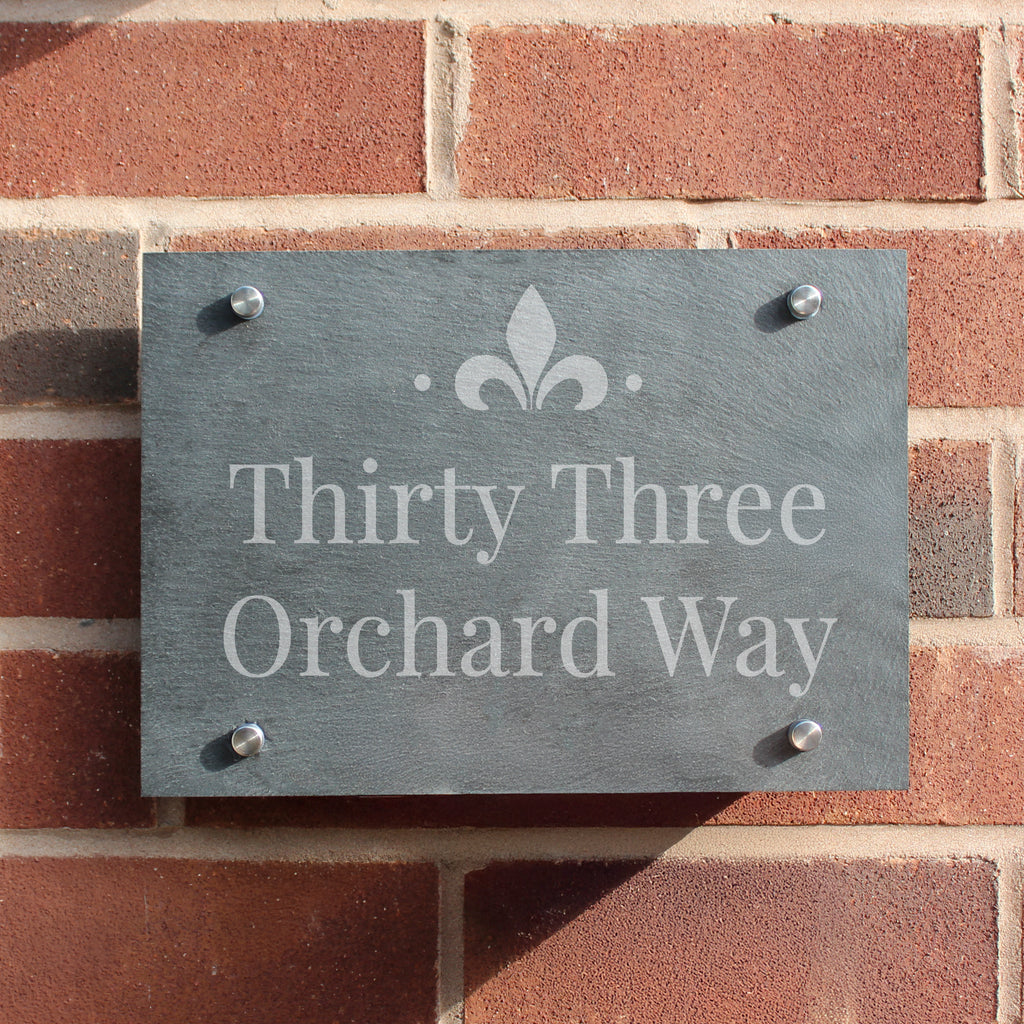 Personalised Ornate Slate House Sign - Buy Hanging Decorations & Signs at GiftMasters.co.uk