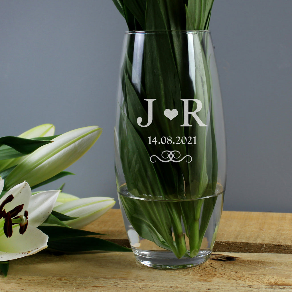 Personalised Monogram Bullet Vase - Buy Vases at GiftMasters.co.uk