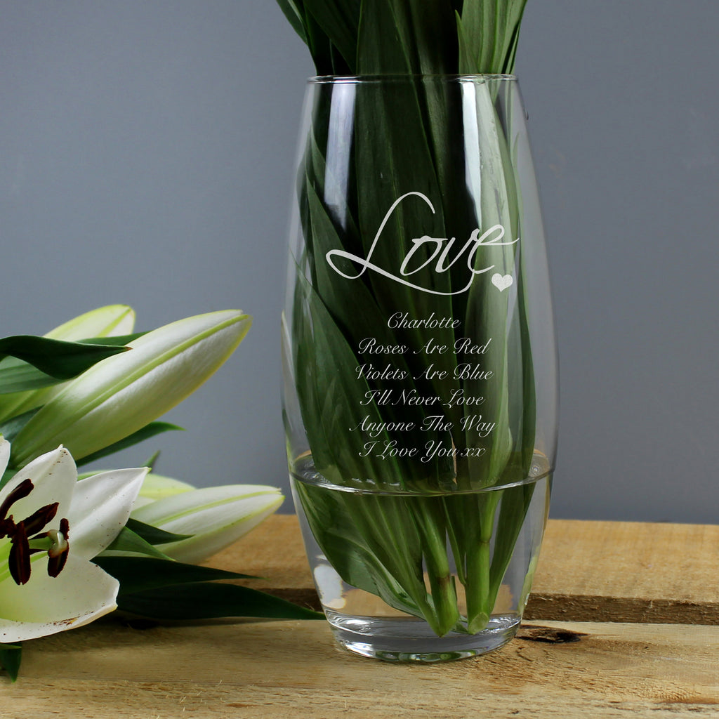 Personalised Love Bullet Vase - Buy Vases at GiftMasters.co.uk