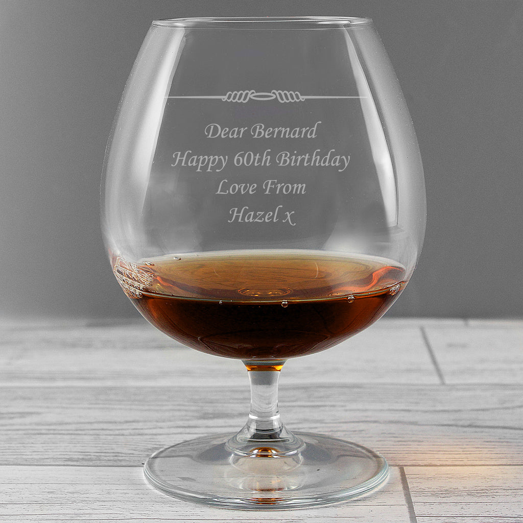 Personalised Decorative Brandy Glass - Buy Glasses & Barware at GiftMasters.co.uk