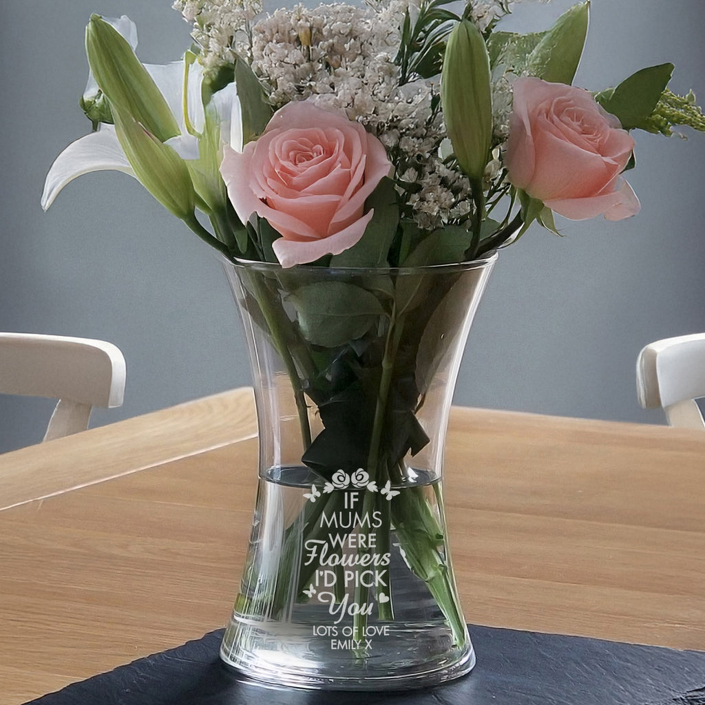 Personalised I'd Pick You Glass Vase - Buy Vases at GiftMasters.co.uk