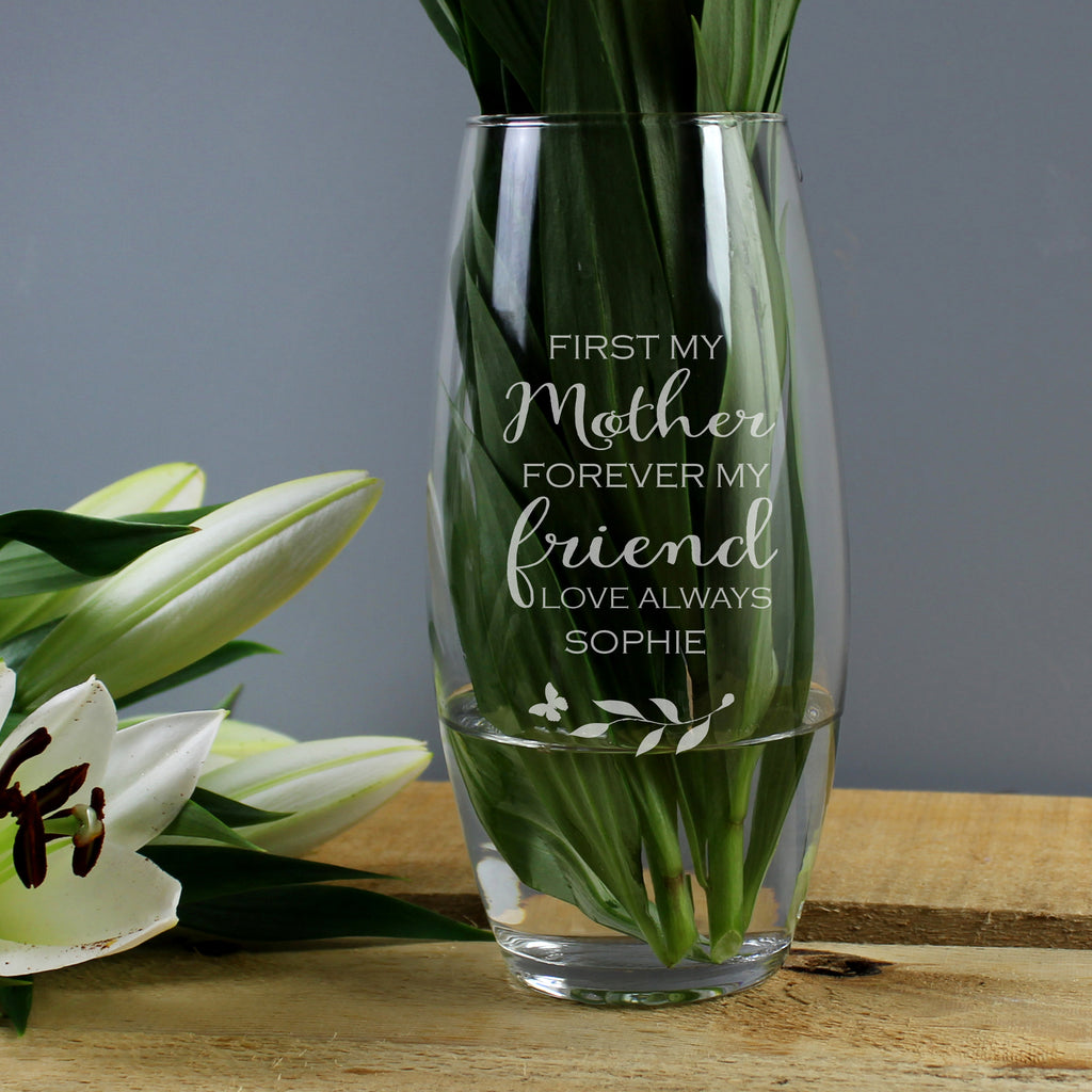 Personalised 'First My Mother, Forever My Friend' Bullet Vase - Buy Vases at GiftMasters.co.uk