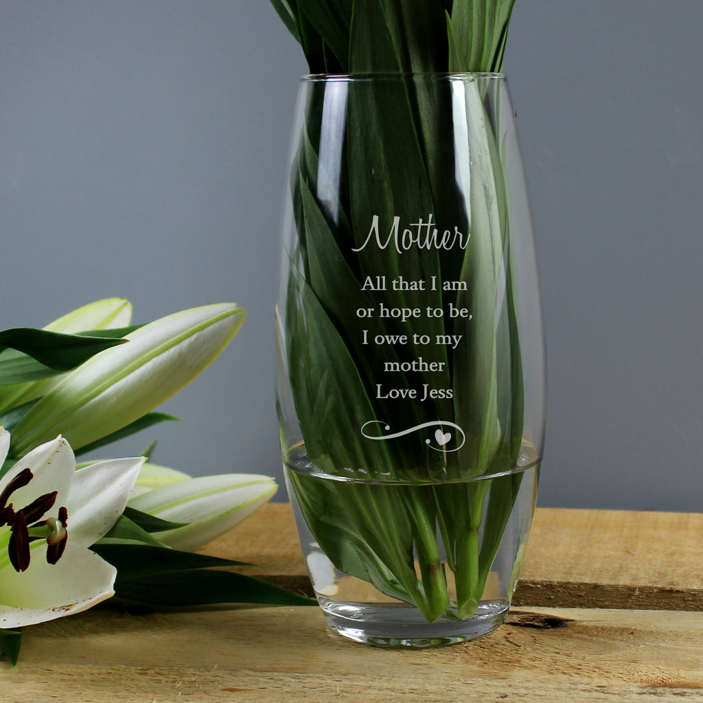 Personalised Swirls & Hearts Bullet Vase - Buy Vases at GiftMasters.co.uk