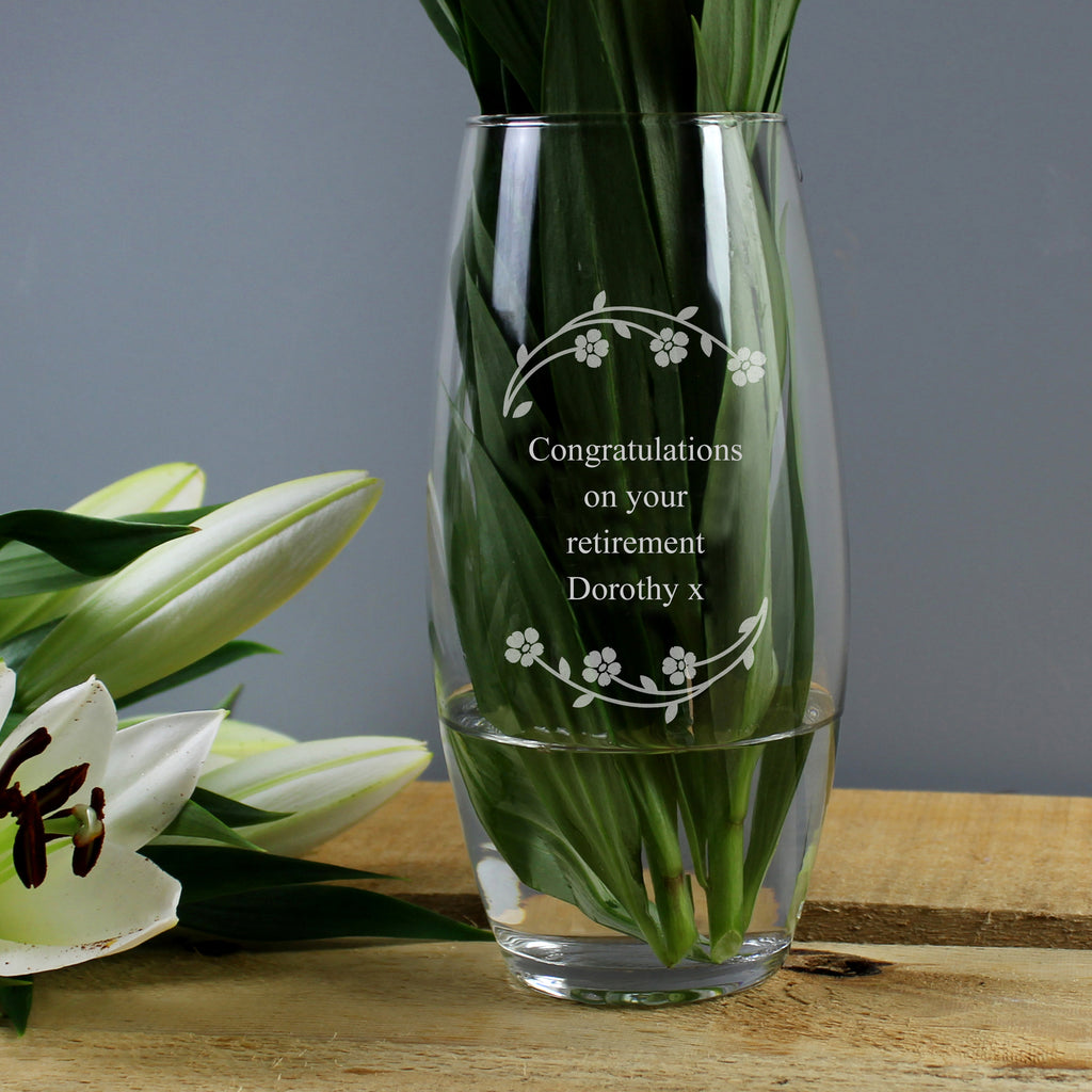 Personalised Floral Bullet Vase - Buy Vases at GiftMasters.co.uk