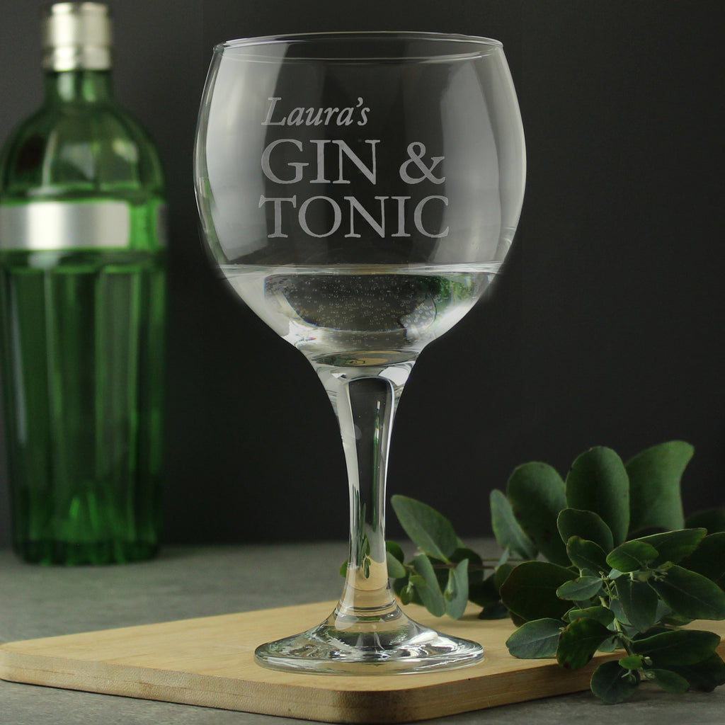 Personalised Gin & Tonic Balloon Glass - Buy Glasses & Barware at GiftMasters.co.uk