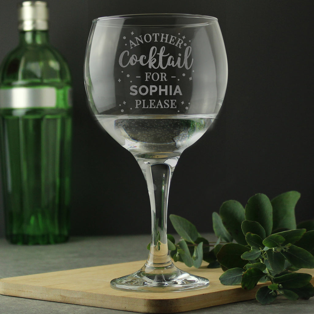 Personalised Another Cocktail Balloon Glass - Buy Glasses & Barware at GiftMasters.co.uk