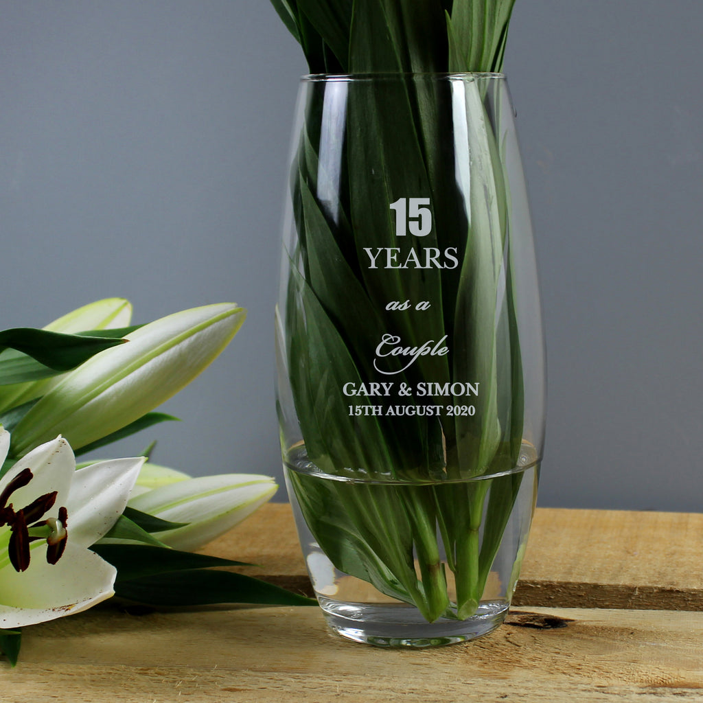 Personalised Anniversary Bullet Vase - Buy Vases at GiftMasters.co.uk