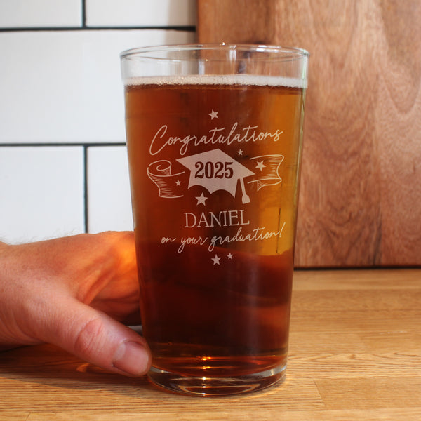 Personalised Graduation Pint Glass ¬†