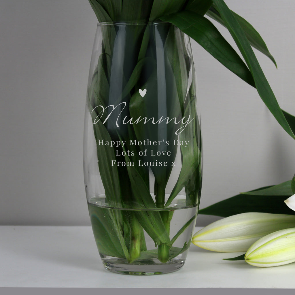 Personalised Love Heart Bullet Vase - Buy Vases at GiftMasters.co.uk