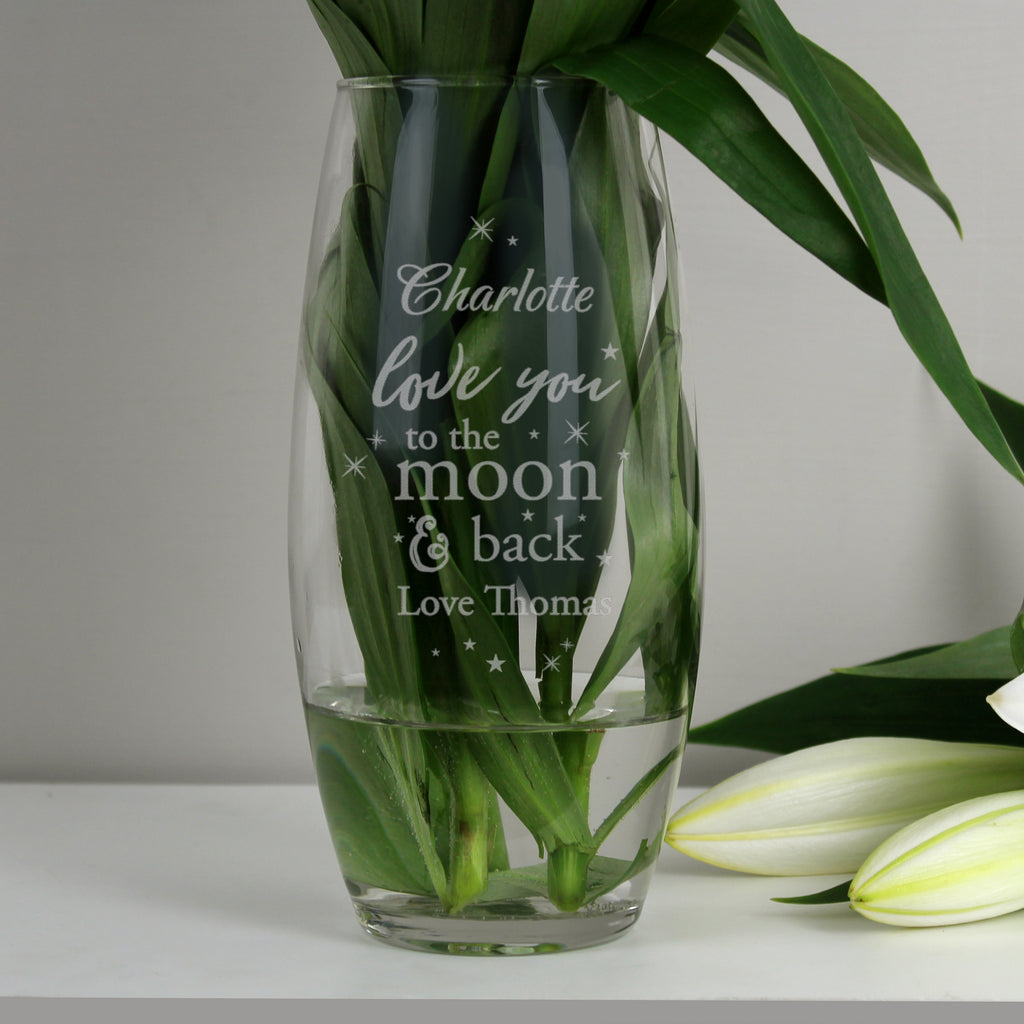 Personalised Love You To The Moon and Back Bullet Vase - Buy Vases at GiftMasters.co.uk