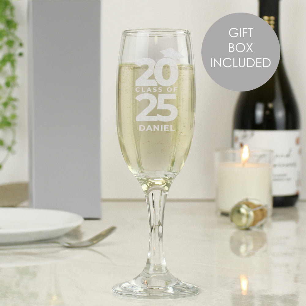 Personalised Class of Graduation Flute - Buy Glasses & Barware at GiftMasters.co.uk