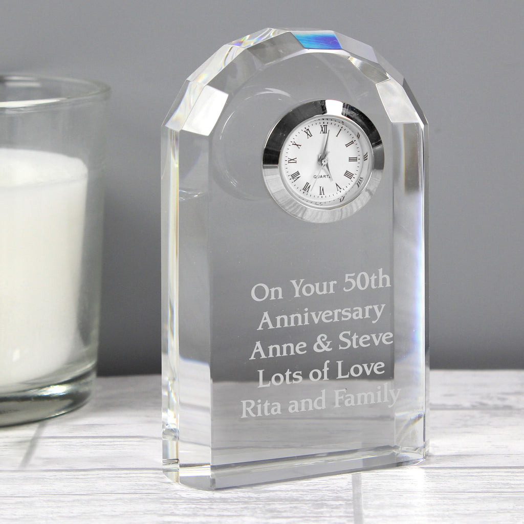 Personalised Crystal Clock - Buy Clocks & Watches at GiftMasters.co.uk