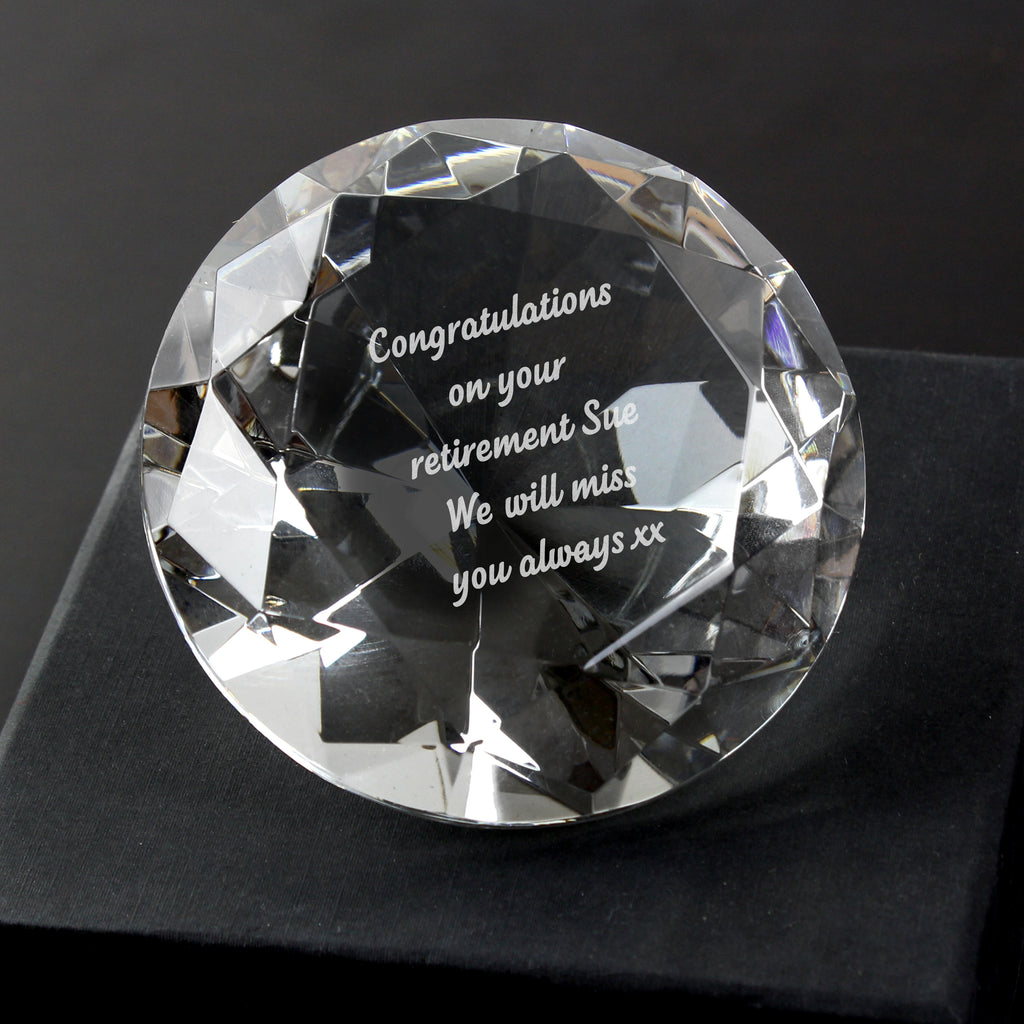 Personalised Diamond Paperweight - Buy Ornaments at GiftMasters.co.uk