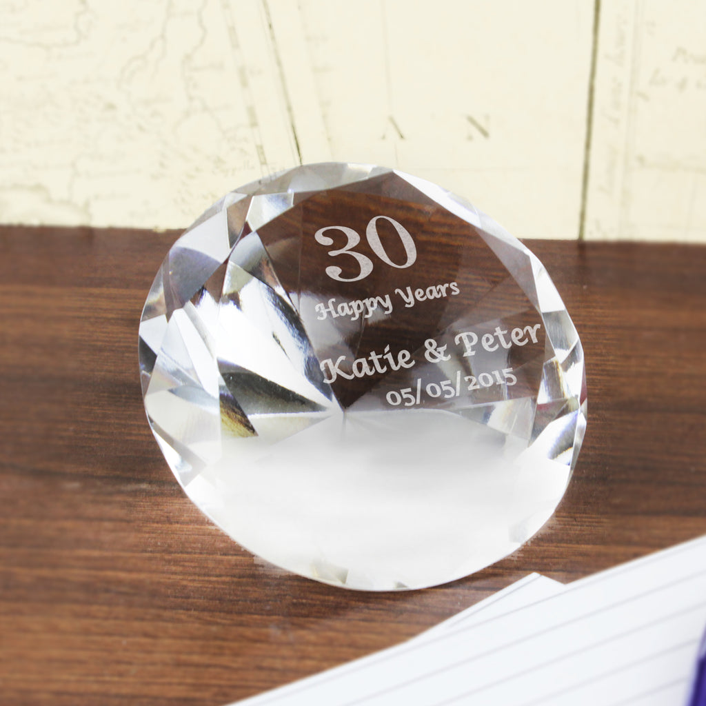 Personalised Big Numbers Diamond Paperweight - Buy Ornaments at GiftMasters.co.uk
