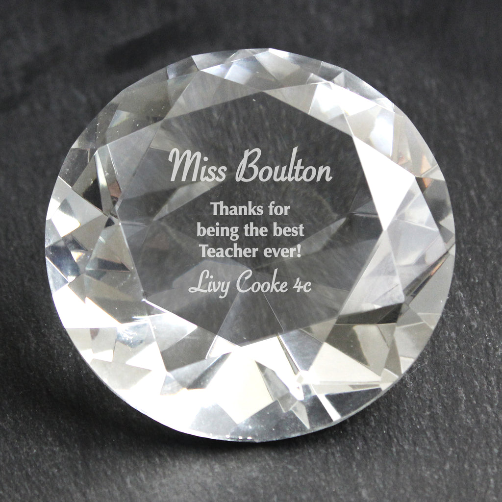 Personalised Occasion Diamond Paperweight - Buy Ornaments at GiftMasters.co.uk