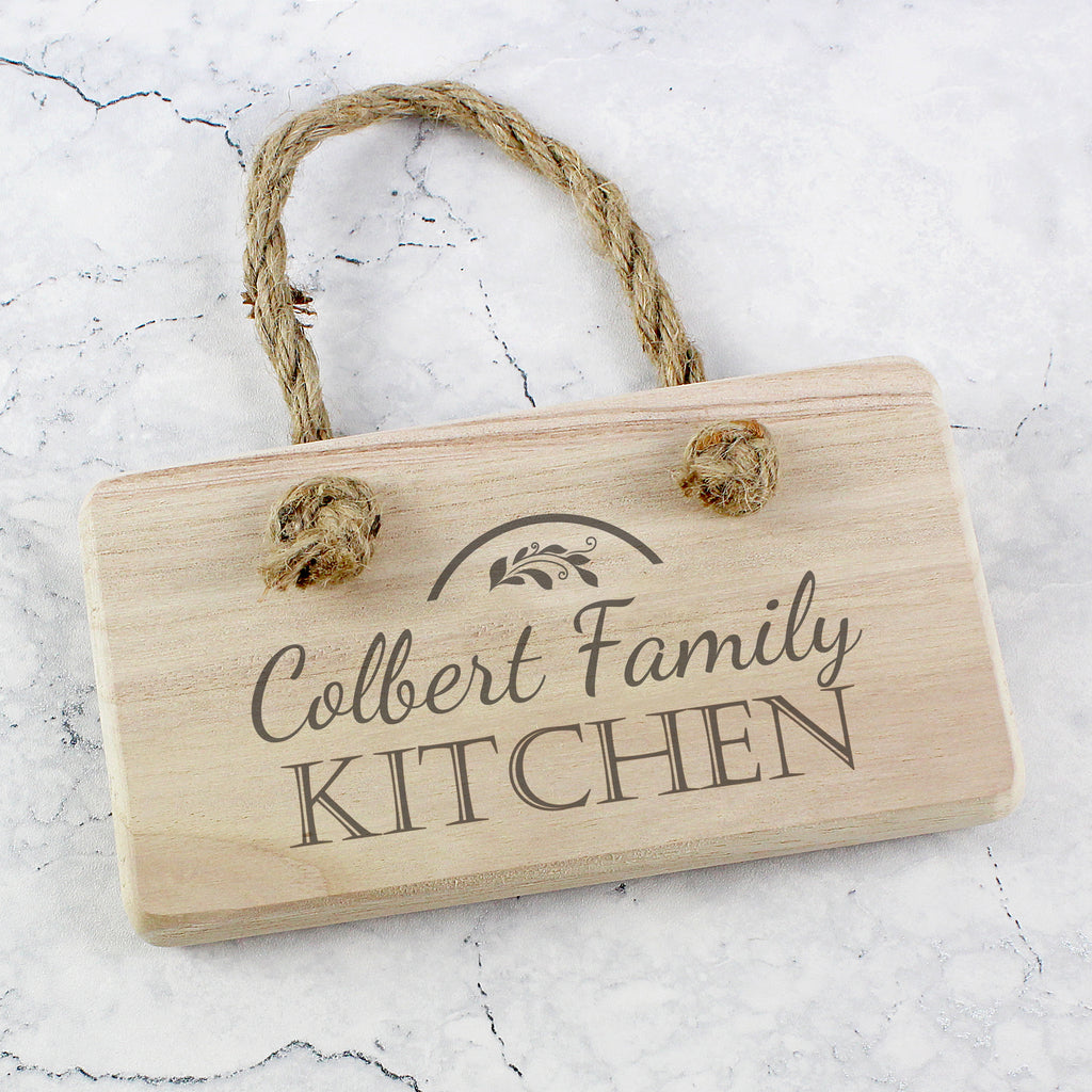 Personalised Kitchen Wooden Sign - Buy Hanging Decorations & Signs at GiftMasters.co.uk