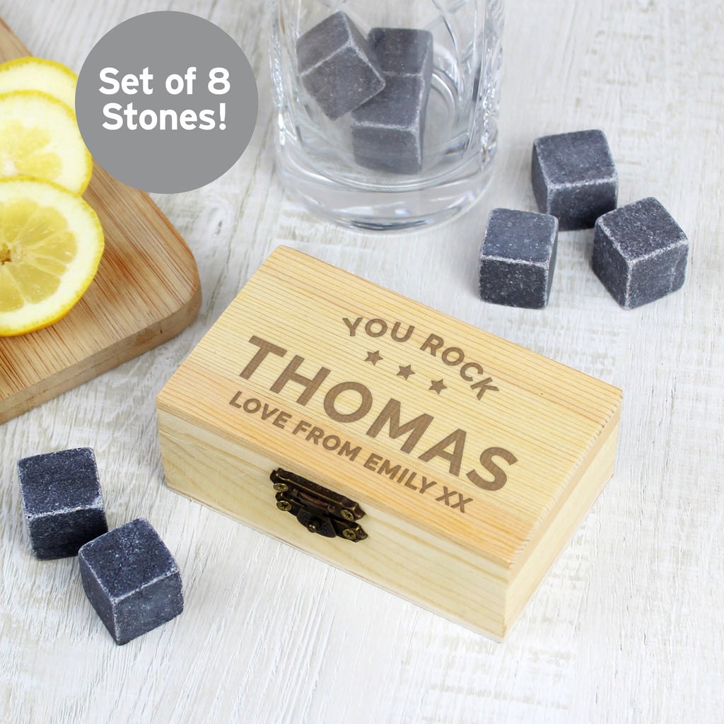 Personalised Stars Free Text Cooling Stones - Buy Glasses & Barware at GiftMasters.co.uk
