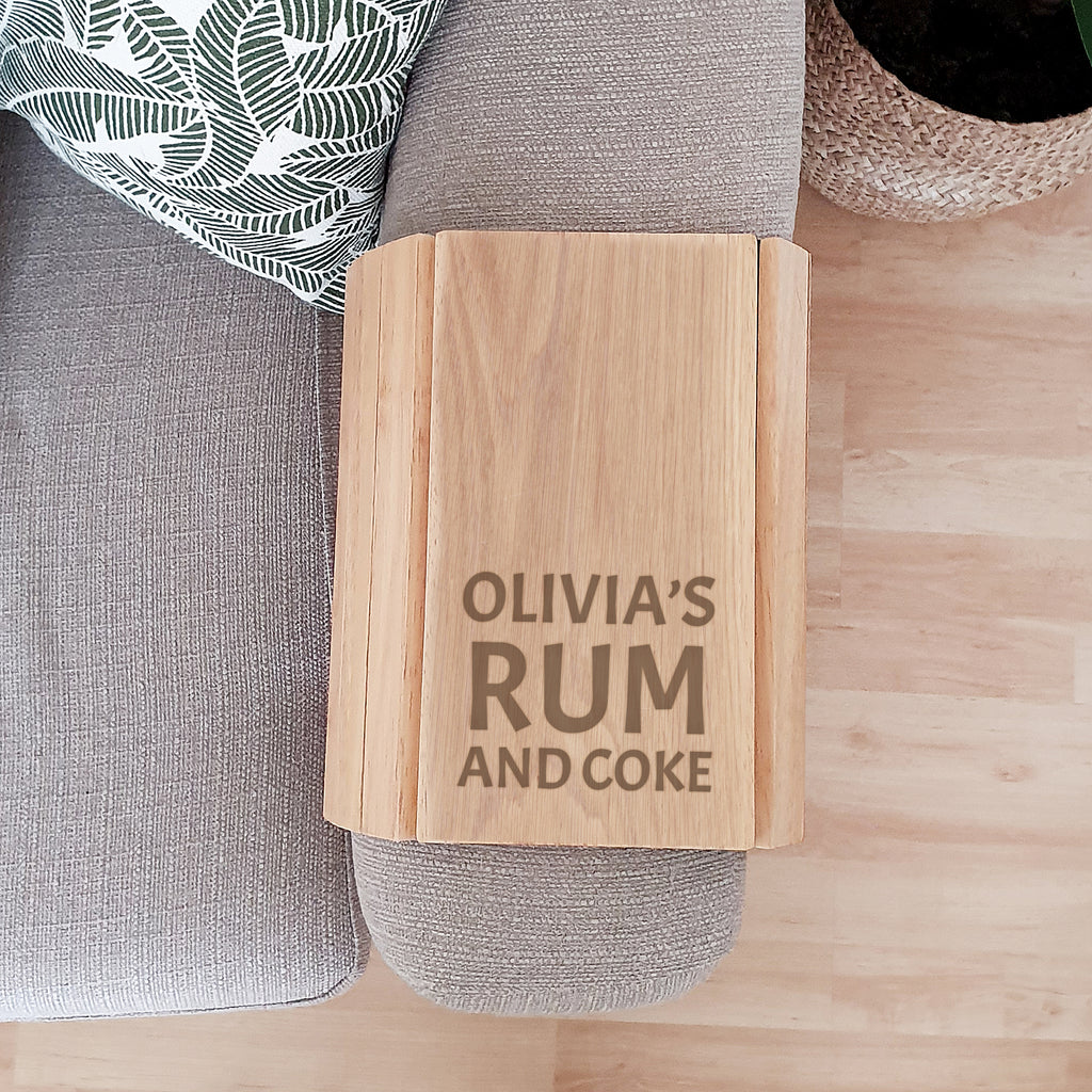 Personalised Large Free Text Wooden Sofa Tray - Buy Wooden at GiftMasters.co.uk