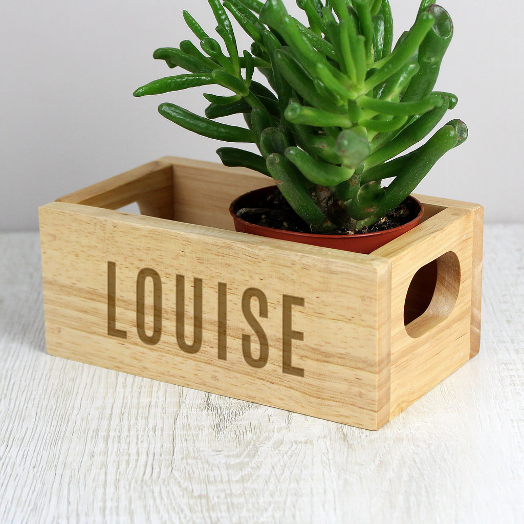 Personalised Name Only Mini Wooden Crate - Buy Wooden at GiftMasters.co.uk