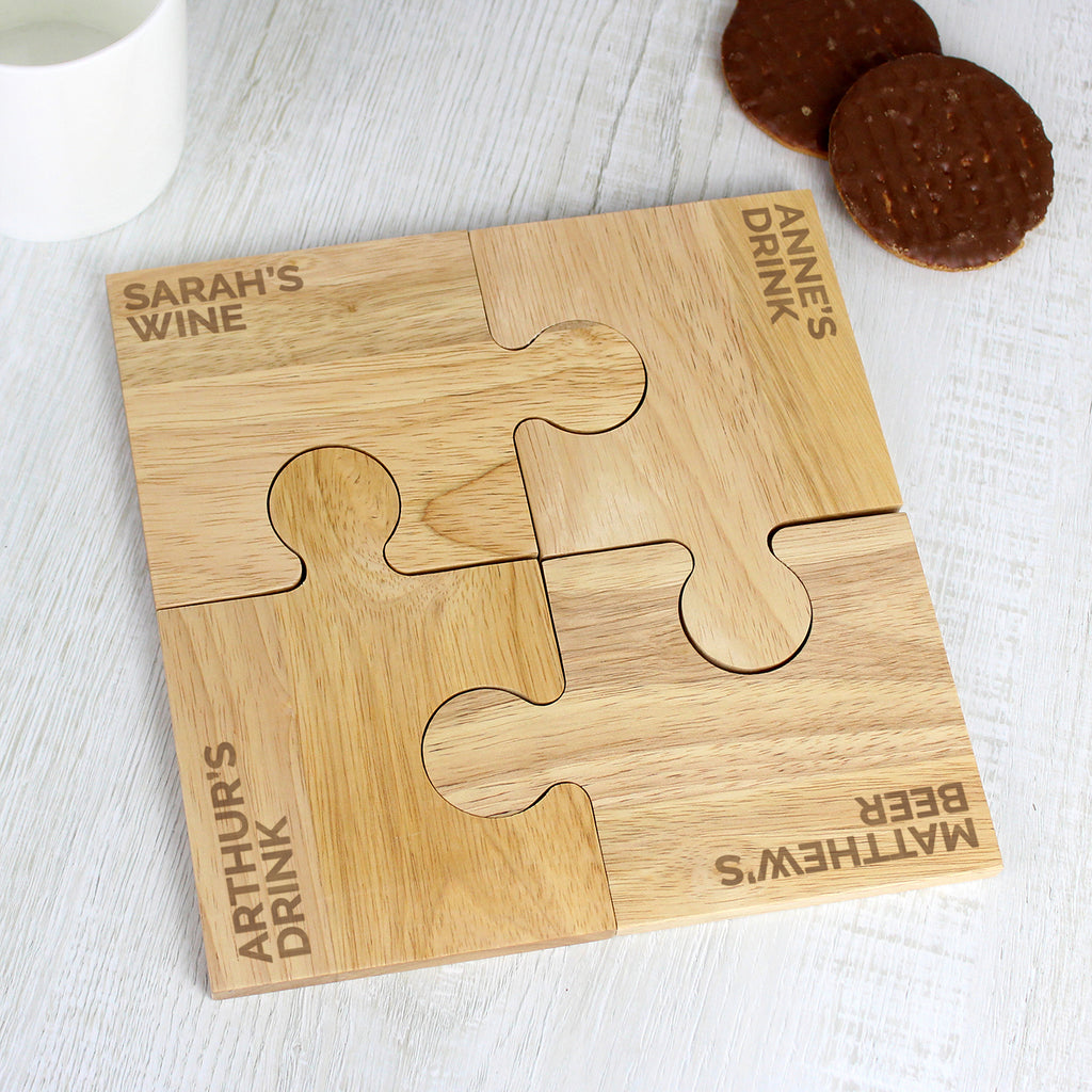 Personalised Free Text Jigsaw Coasters - Buy 0 at GiftMasters.co.uk