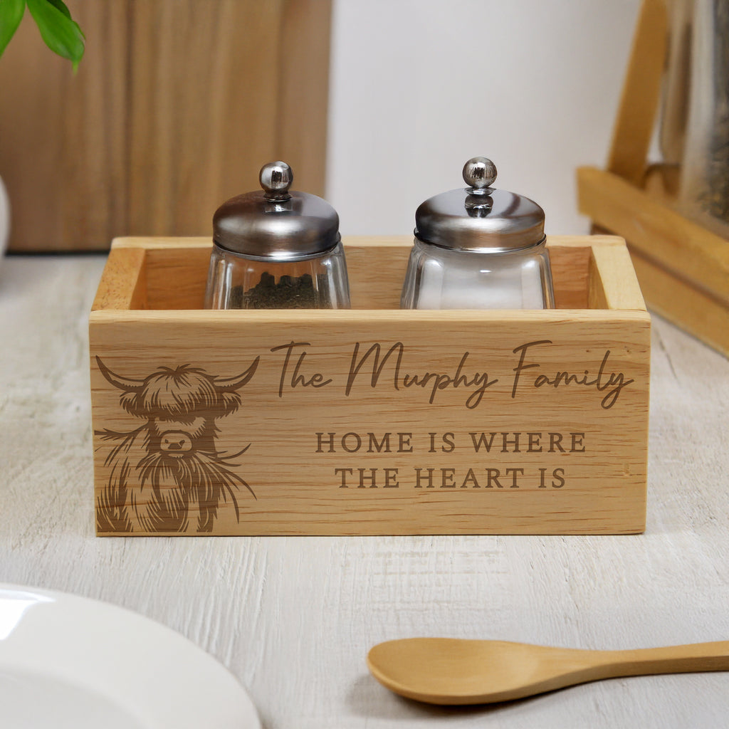 Personalised Highland Cow Mini Wooden Storage Crate - Buy Storage at GiftMasters.co.uk