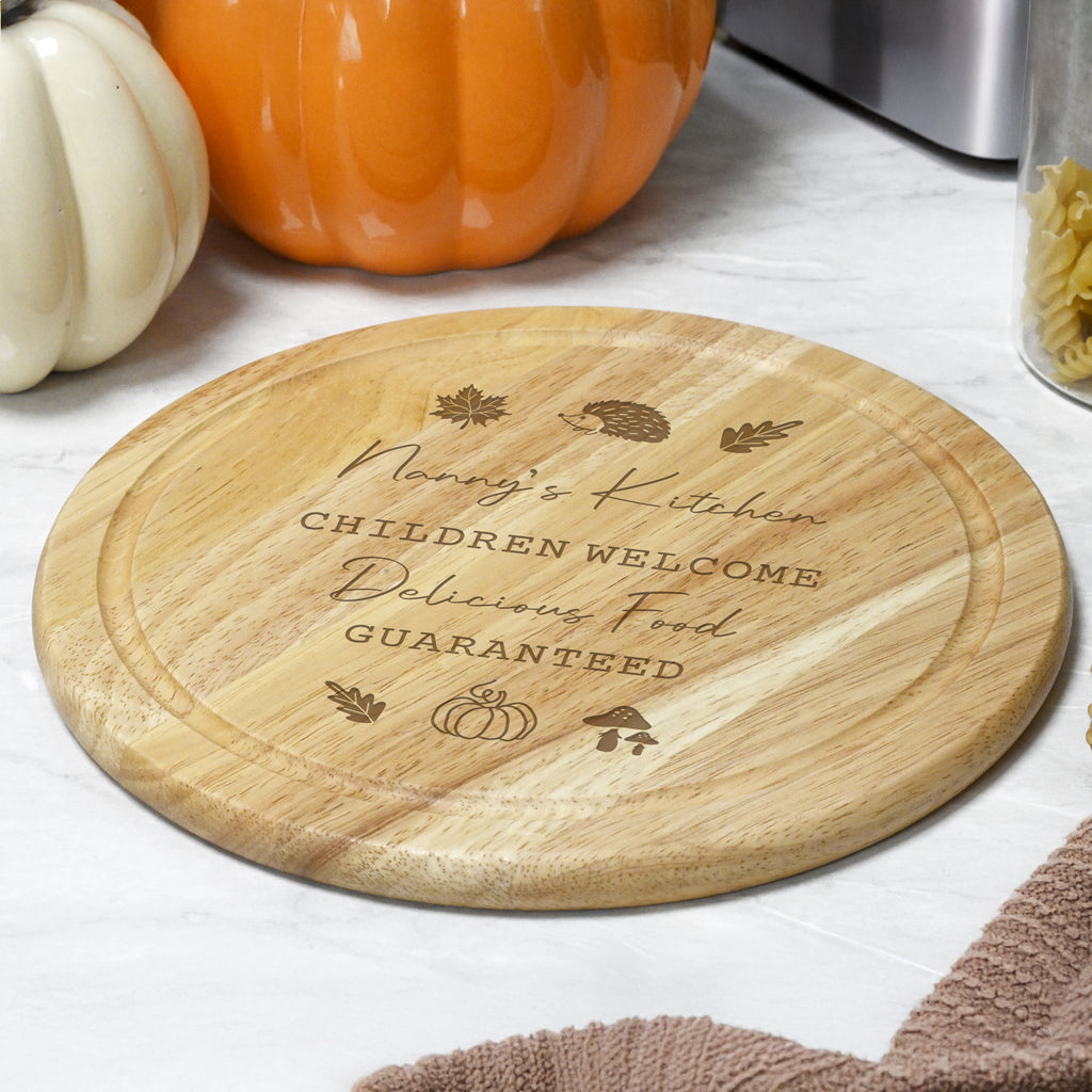 Personalised Autumn Wooden Chopping Board - Buy  at GiftMasters.co.uk