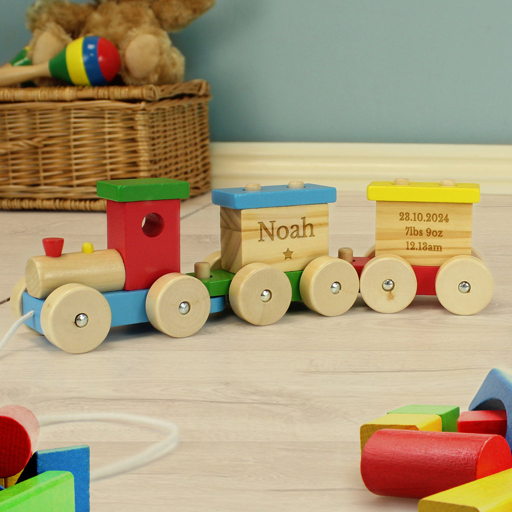 Personalised Wooden Toy Train - Buy Wooden at GiftMasters.co.uk
