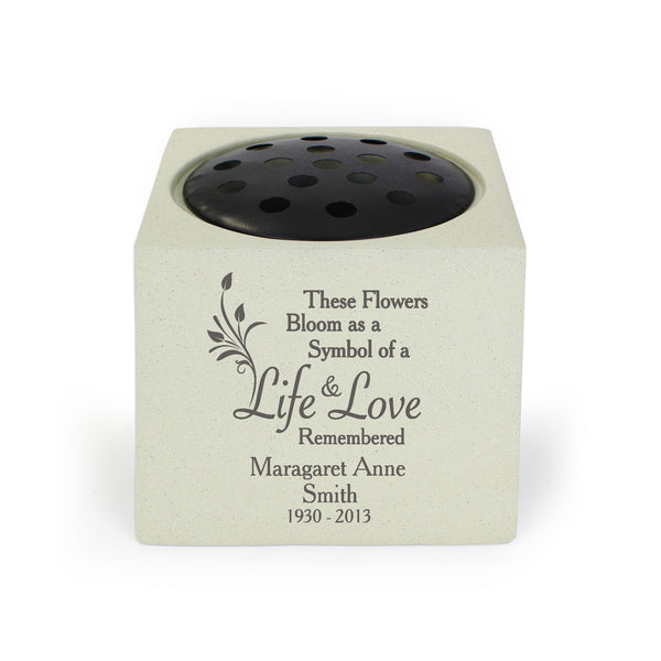 Personalised Life & Love Memorial Vase