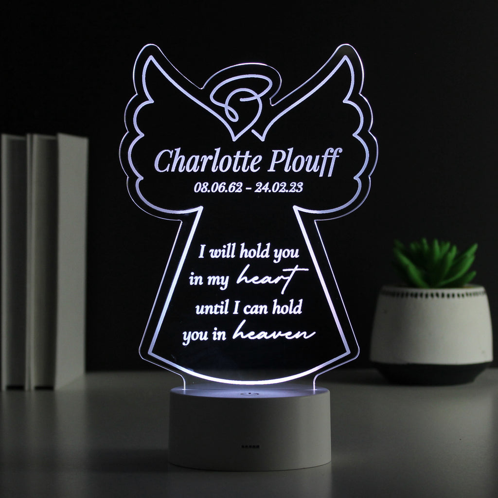 Personalised Angel Memorial Verse Colour Changing LED Light - Buy LED Lights, Candles & Decorations at GiftMasters.co.uk