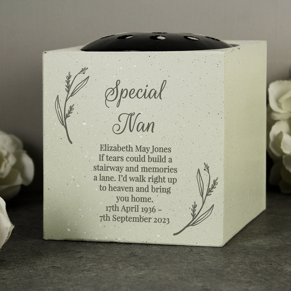 Personalised Botanical Memorial Vase - Buy Ornaments at GiftMasters.co.uk