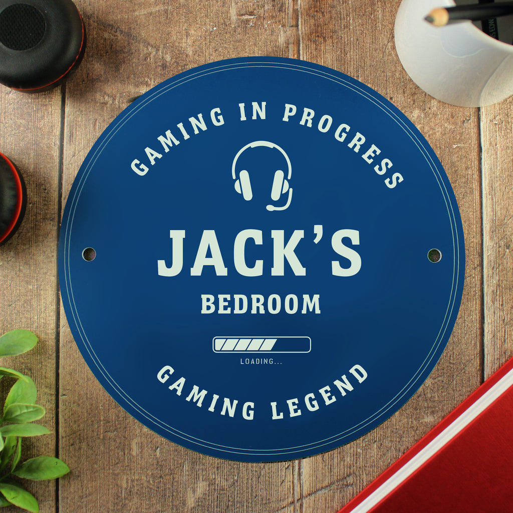 Personalised Gaming Blue Plaque - Buy Hanging Decorations & Signs at GiftMasters.co.uk