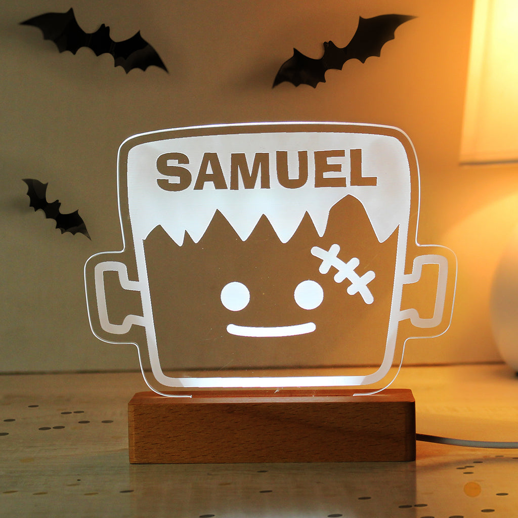 Personalised Frankenstein Wooden LED Light - Buy LED Lights, Candles & Decorations at GiftMasters.co.uk