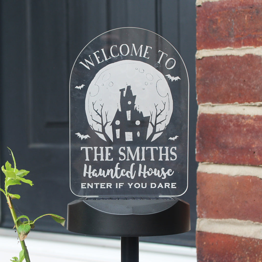 Personalised Haunted House Halloween Solar Light - Buy LED Lights, Candles & Decorations at GiftMasters.co.uk