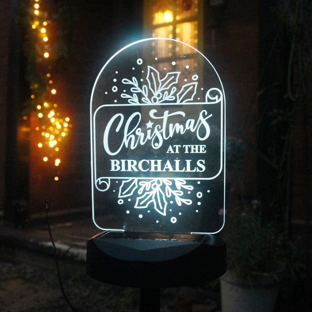 Personalised Family Christmas Outdoor Solar Light - Buy LED Lights, Candles & Decorations at GiftMasters.co.uk