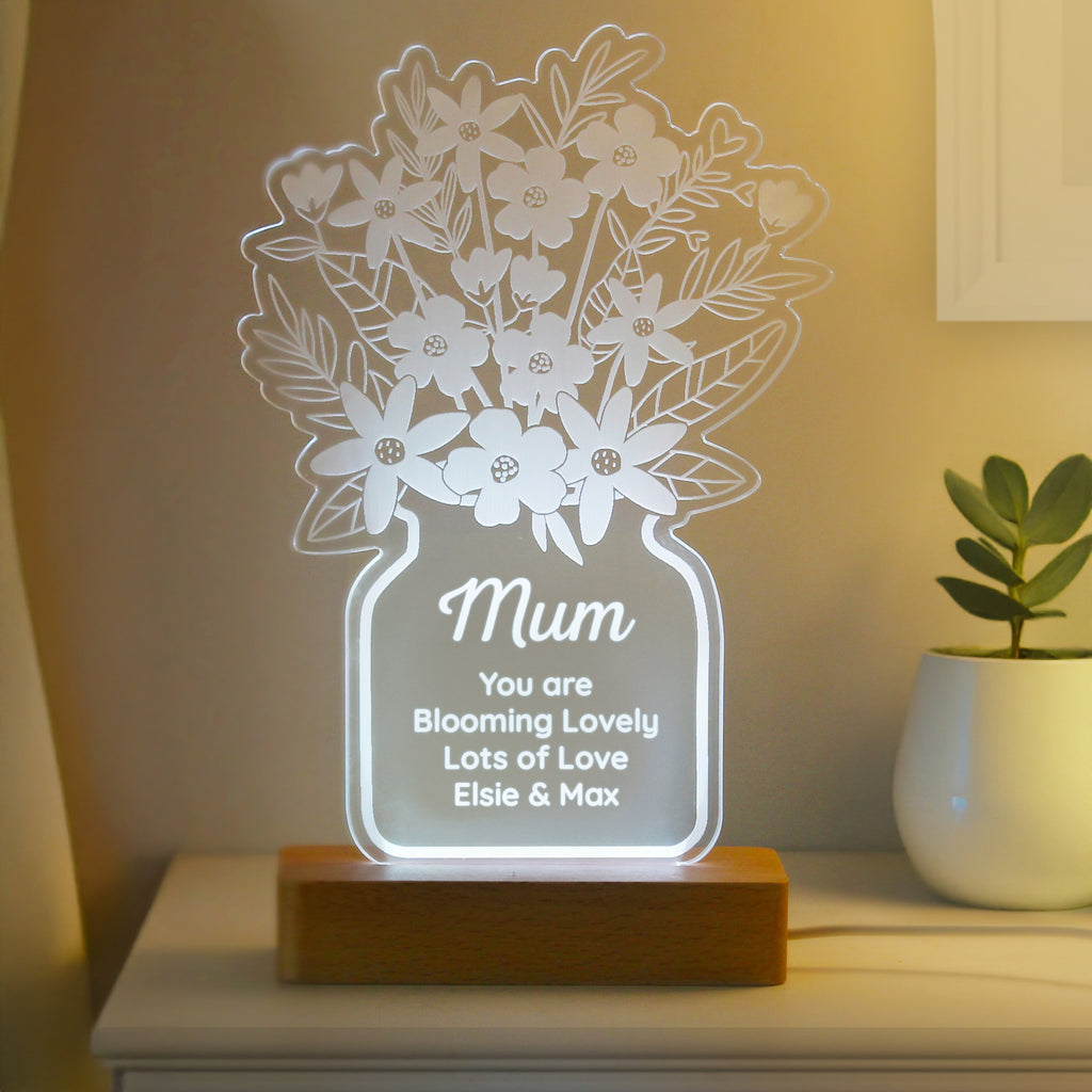 Personalised Flower Vase LED Light - Buy LED Lights, Candles & Decorations at GiftMasters.co.uk